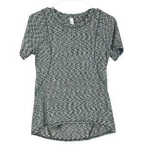 Lululemon Shirt Women's 2 Make‎ Miles Count Spaced Out Space Dye Black White Tee